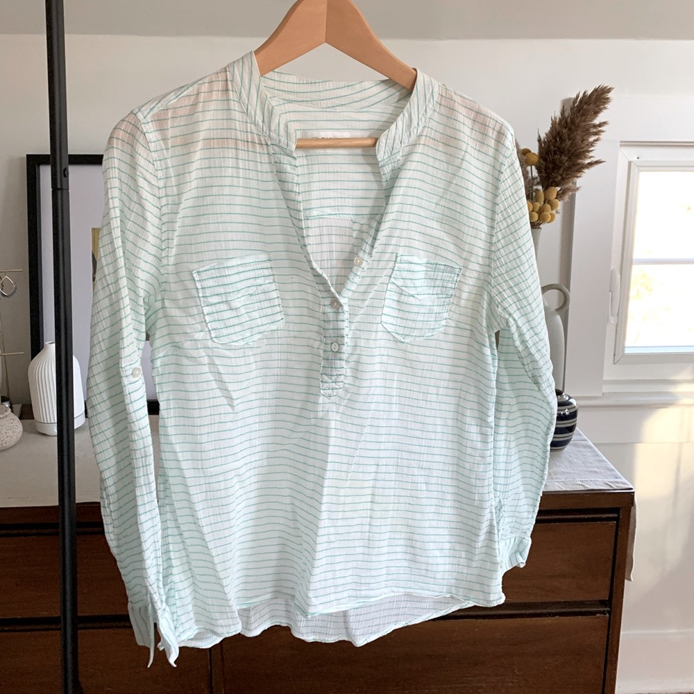 Gauze long sleeve blouse, Carve designs, S